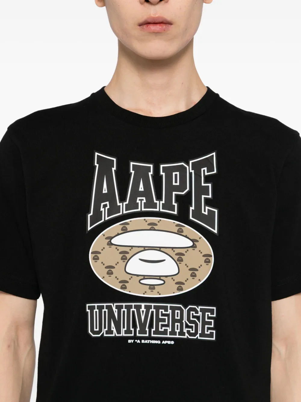 AAPE BY *A BATHING APE T-shirt met print Zwart