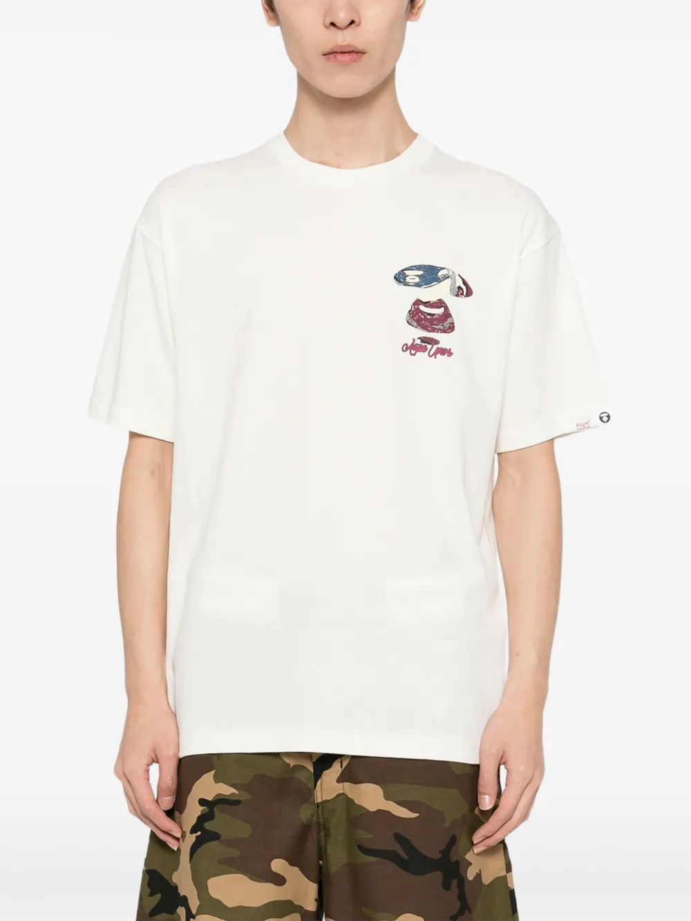 AAPE BY *A BATHING APE T-shirt met print Beige