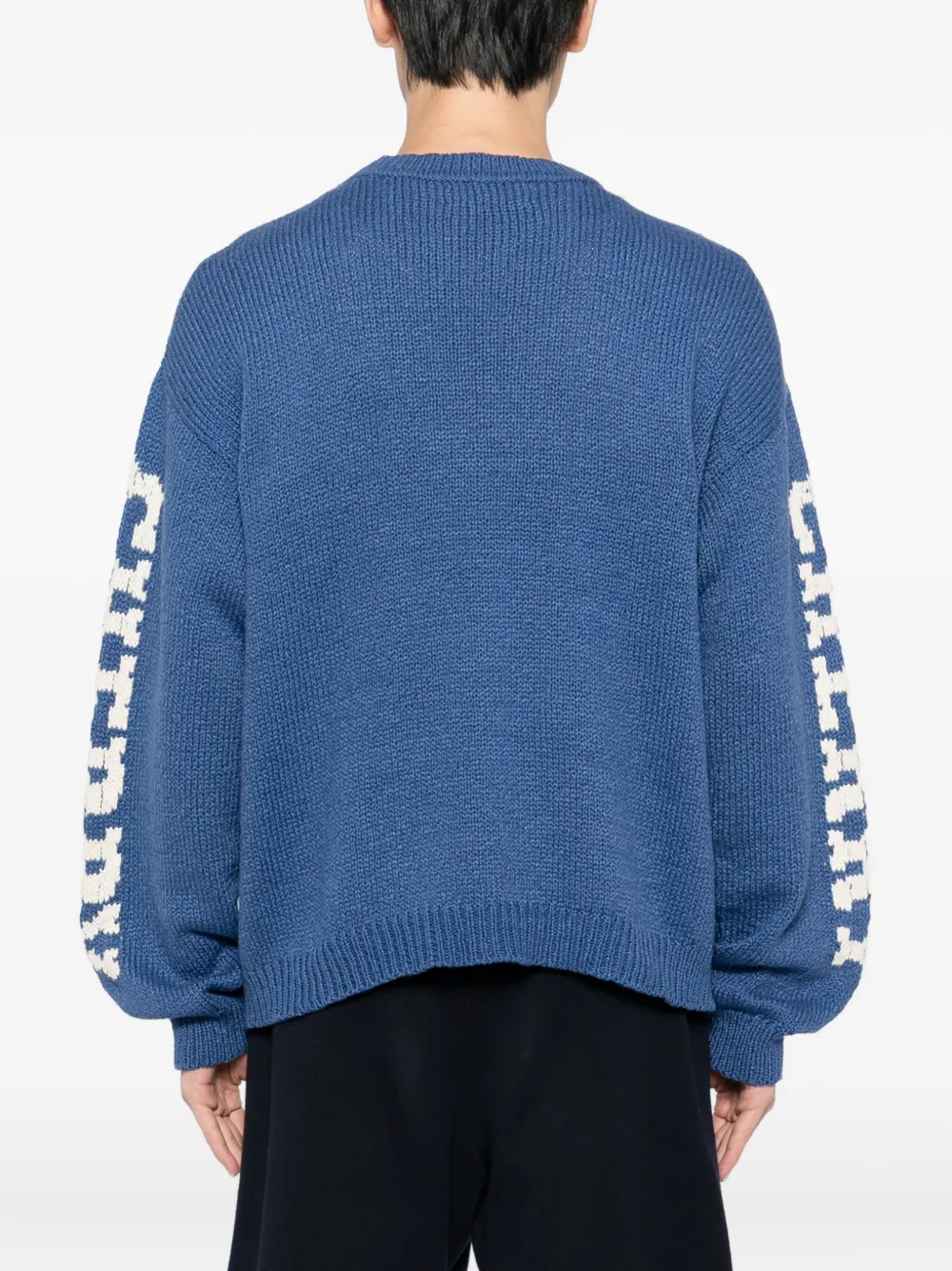 Cherry La Logo Print Sleeve Jumper In Blue