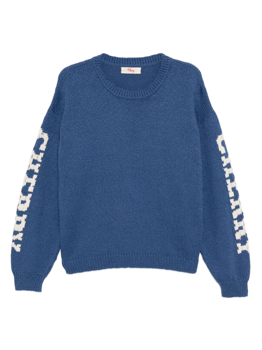 Cherry LA logo print sleeve jumper | Blue | Image 1