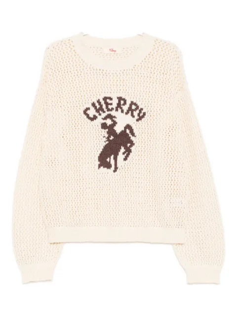 Cherry LA logo-embroidered jumper