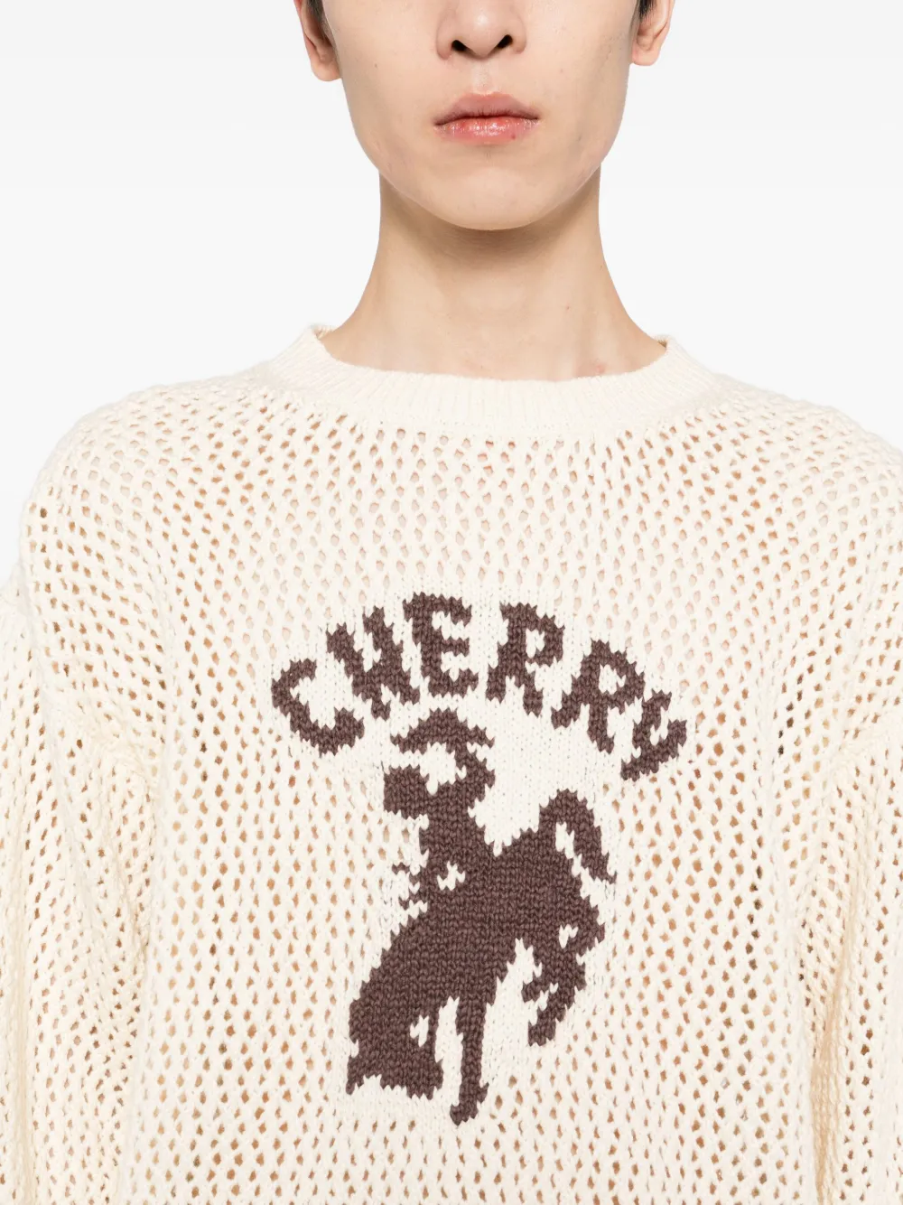 Cherry La Logo-embroidered Jumper In Neutral
