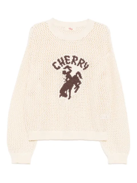 Cherry LA logo-embroidered jumper