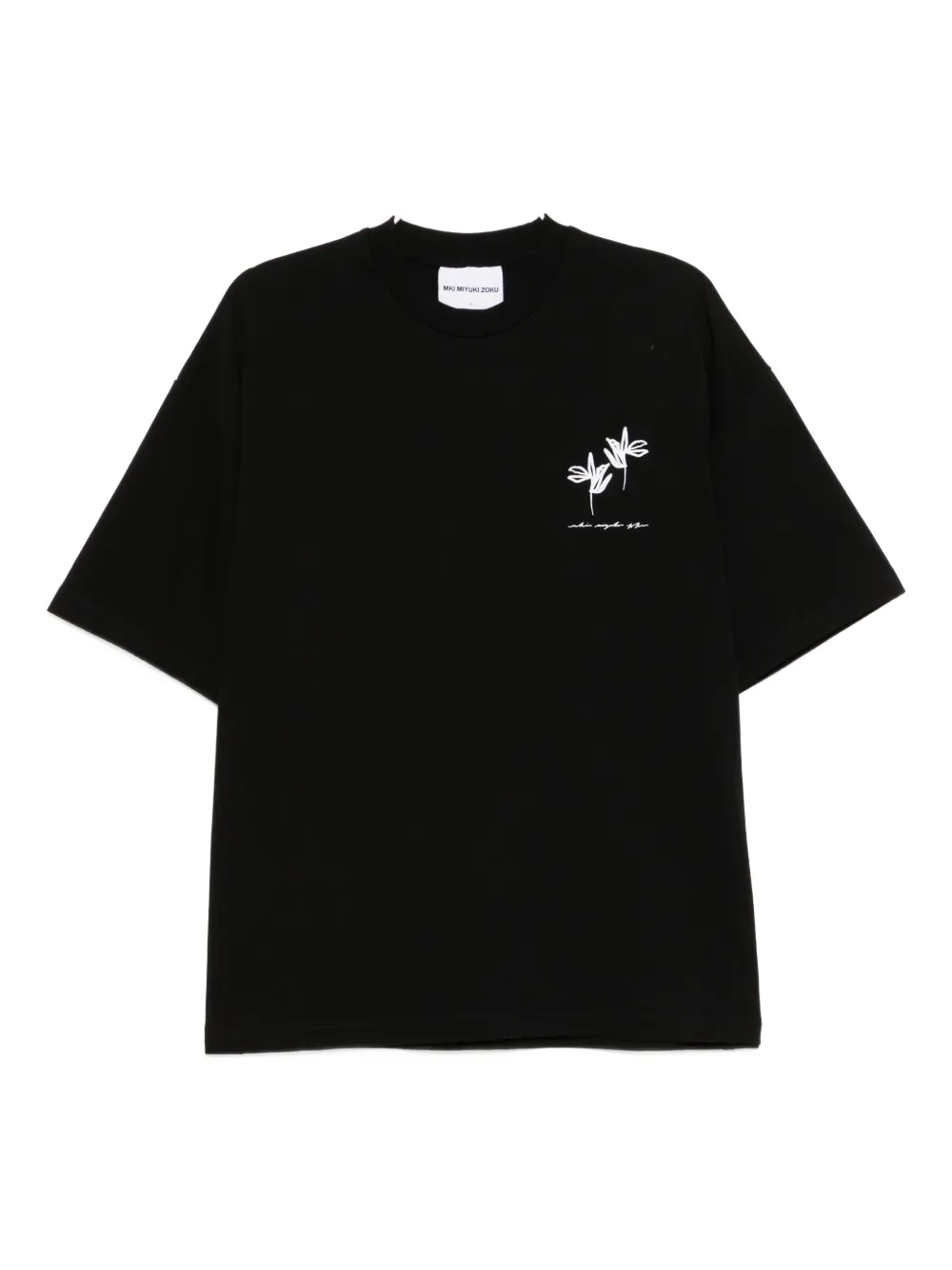 CLUB 1984 ink-flower T-shirt | Black | Image 1