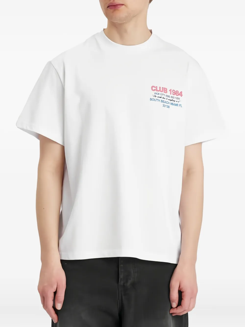 CLUB 1984 Live Fast T-shirt Wit