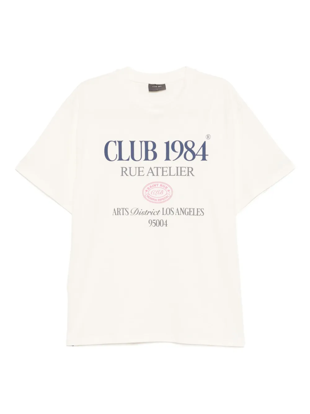 CLUB 1984 T-shirt met logoprint Beige