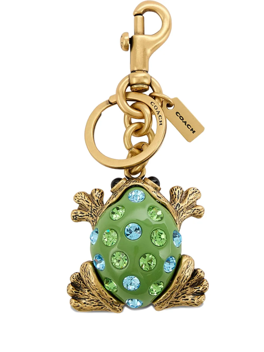 Coach Resin Frog Keyring In Green