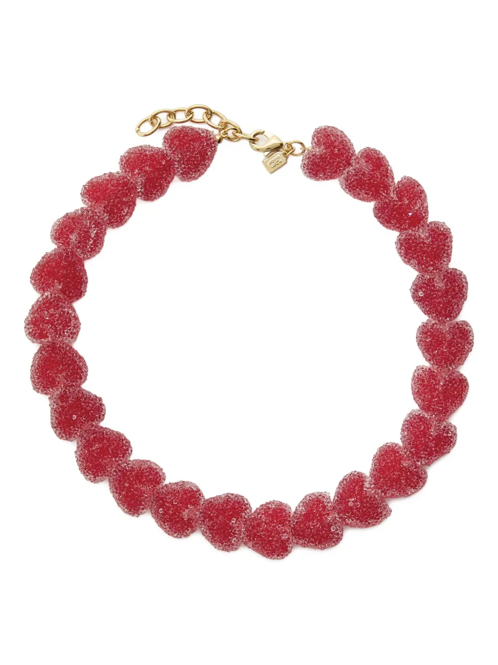 Crystal Haze Jelly Heart-shaped Necklace In Burgundy