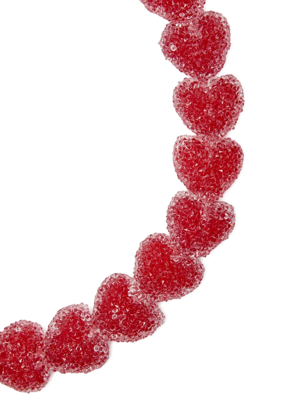 Crystal Haze Jelly Heart-shaped Necklace In Burgundy