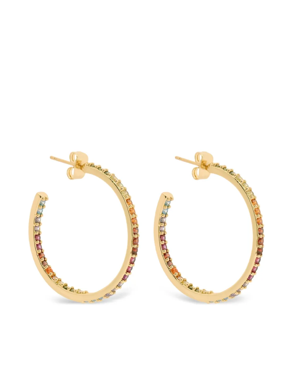 Crystal Haze Serena rainbow crystals hoop earrings | Gold | Image 1