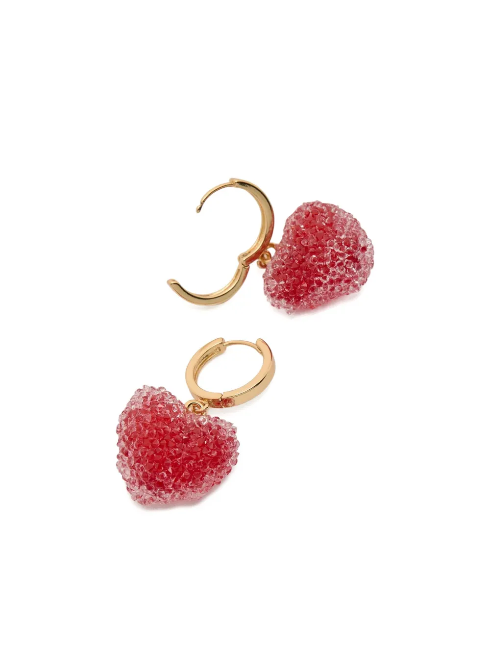 Crystal Haze Jelly hartvormige oorringen met kristallen - Goud