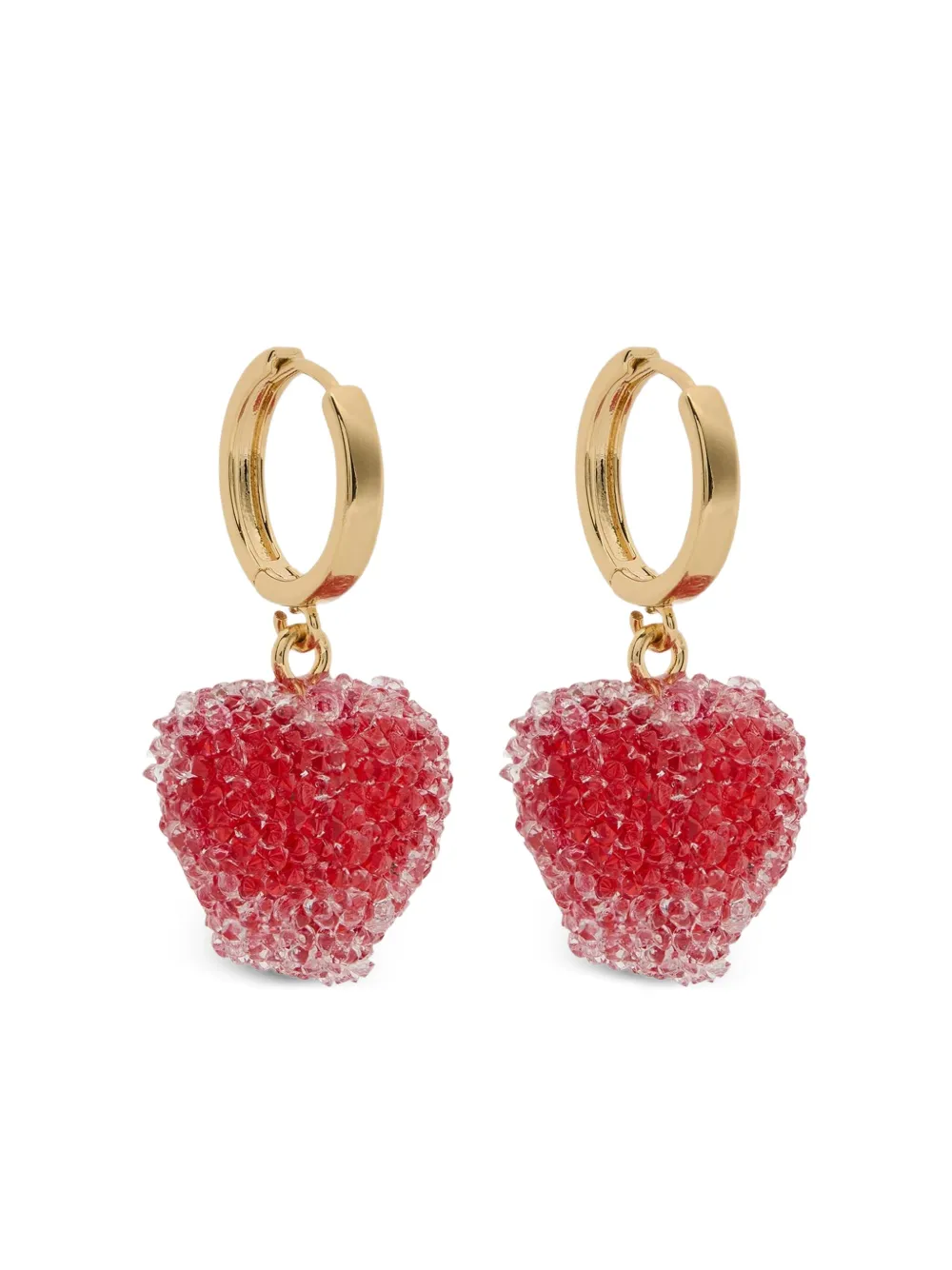 Crystal Haze Jelly heart-shaped crystal hoop earrings | Gold | Image 1