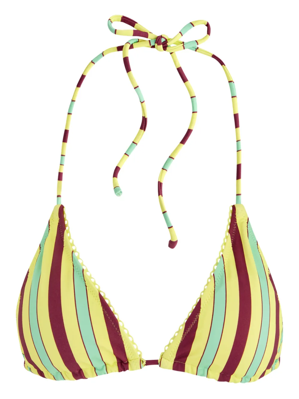 DAMSON MADDER striped-pattern triangle bikini top - Gelb