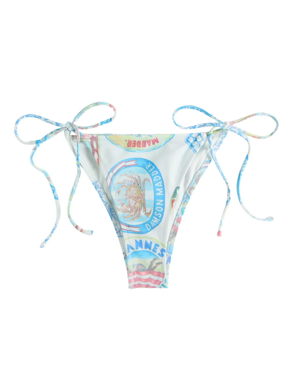 DAMSON MADDER tie-side printed bikini bottom - Bianco