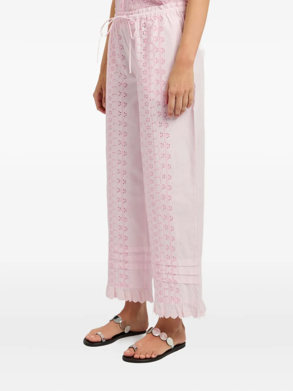 Damson Madder Lucinda Broderie Trousers In Pink
