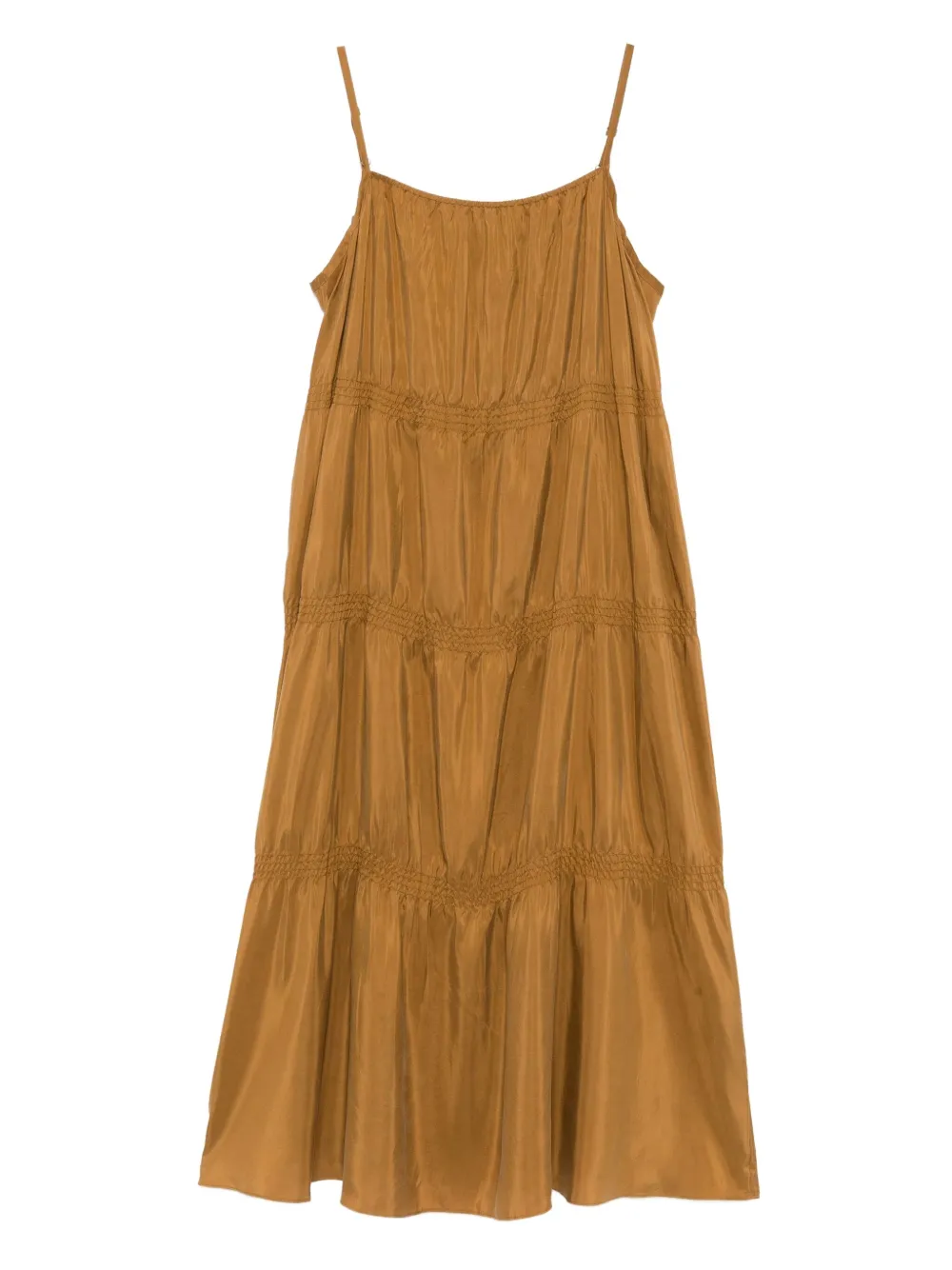 Eileen Fisher smocked silk dress | Brown | Image 1
