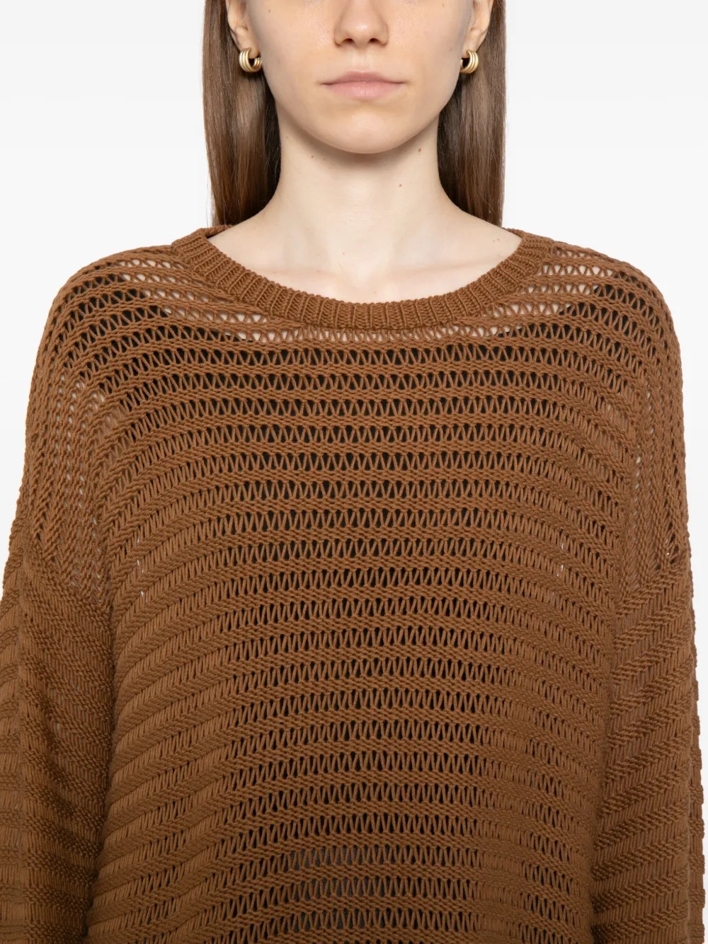 Eileen Fisher Cotton-cord Top In Brown