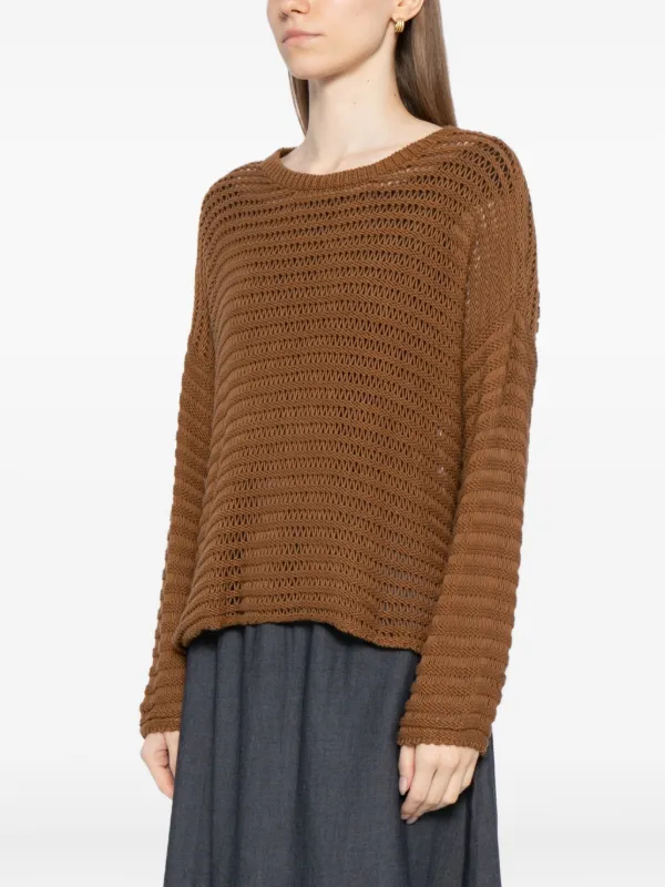 Eileen Fisher cotton-cord Top Brown FARFETCH IN