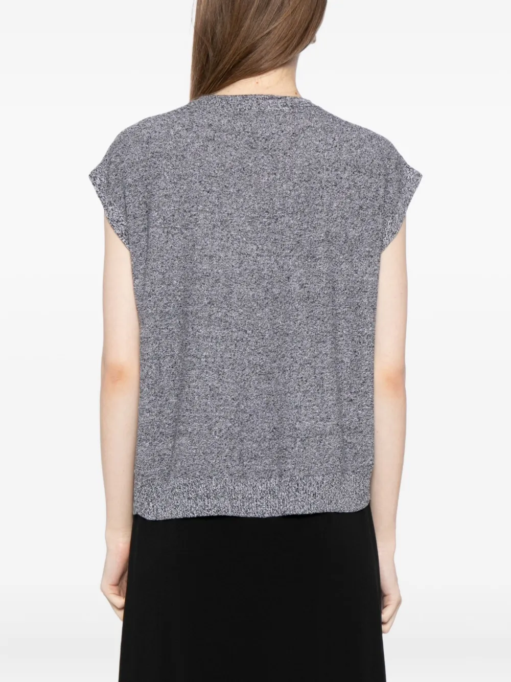 Eileen Fisher Sleeveless Cardigan In Gray