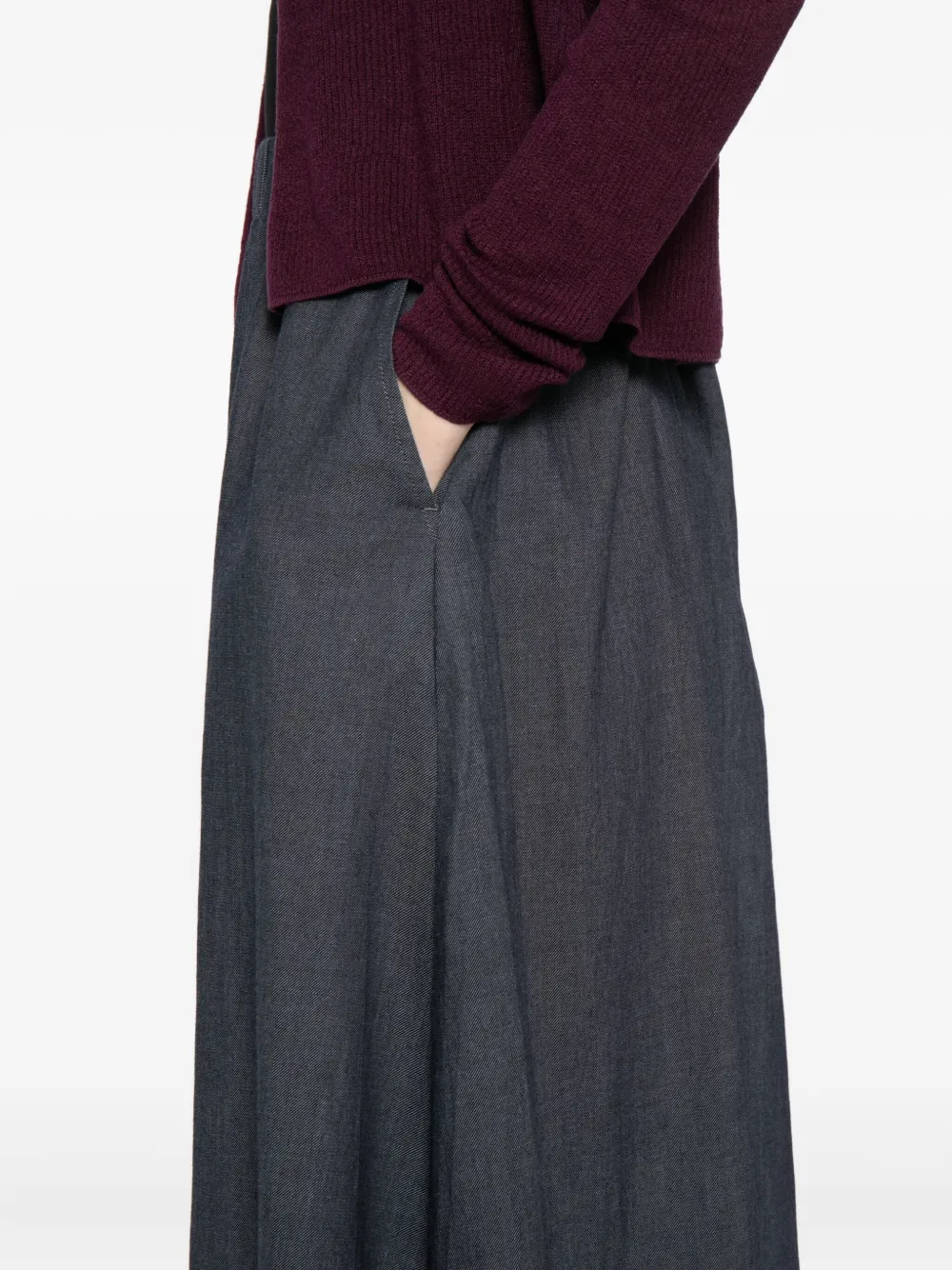 Eileen Fisher Cotton Midi Skirt In Gray