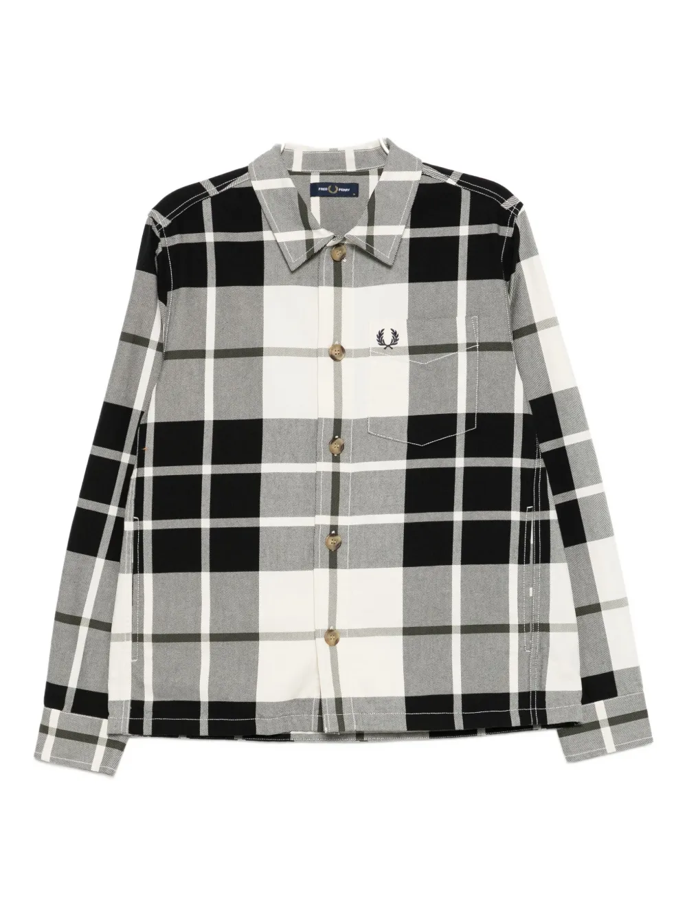Fred Perry Tartan Checked Shirt In Gray