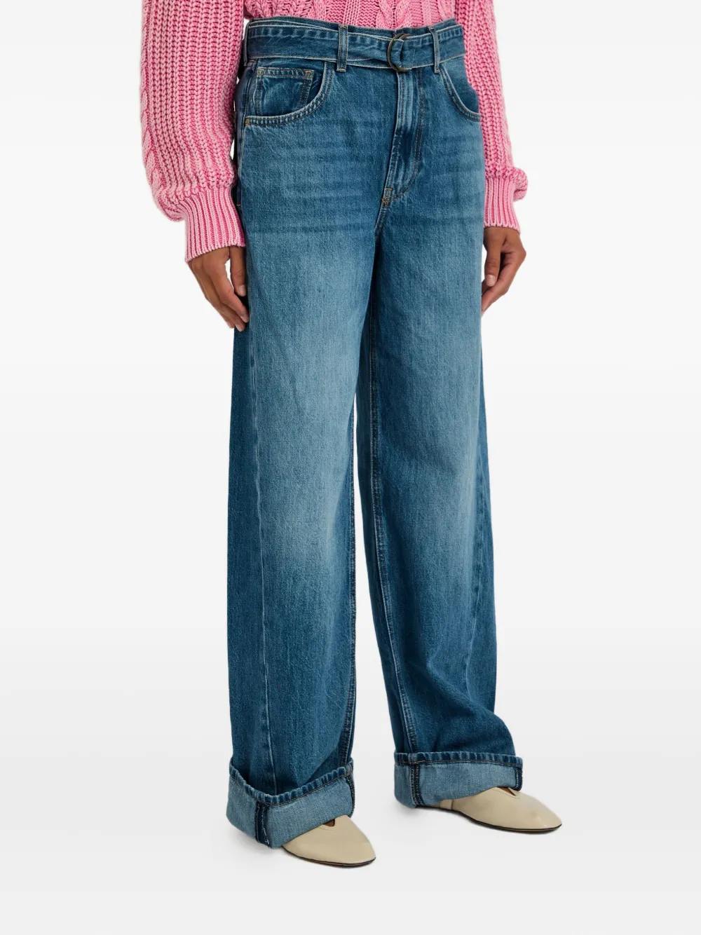 Free People East Bay jeans met cuffs Blauw