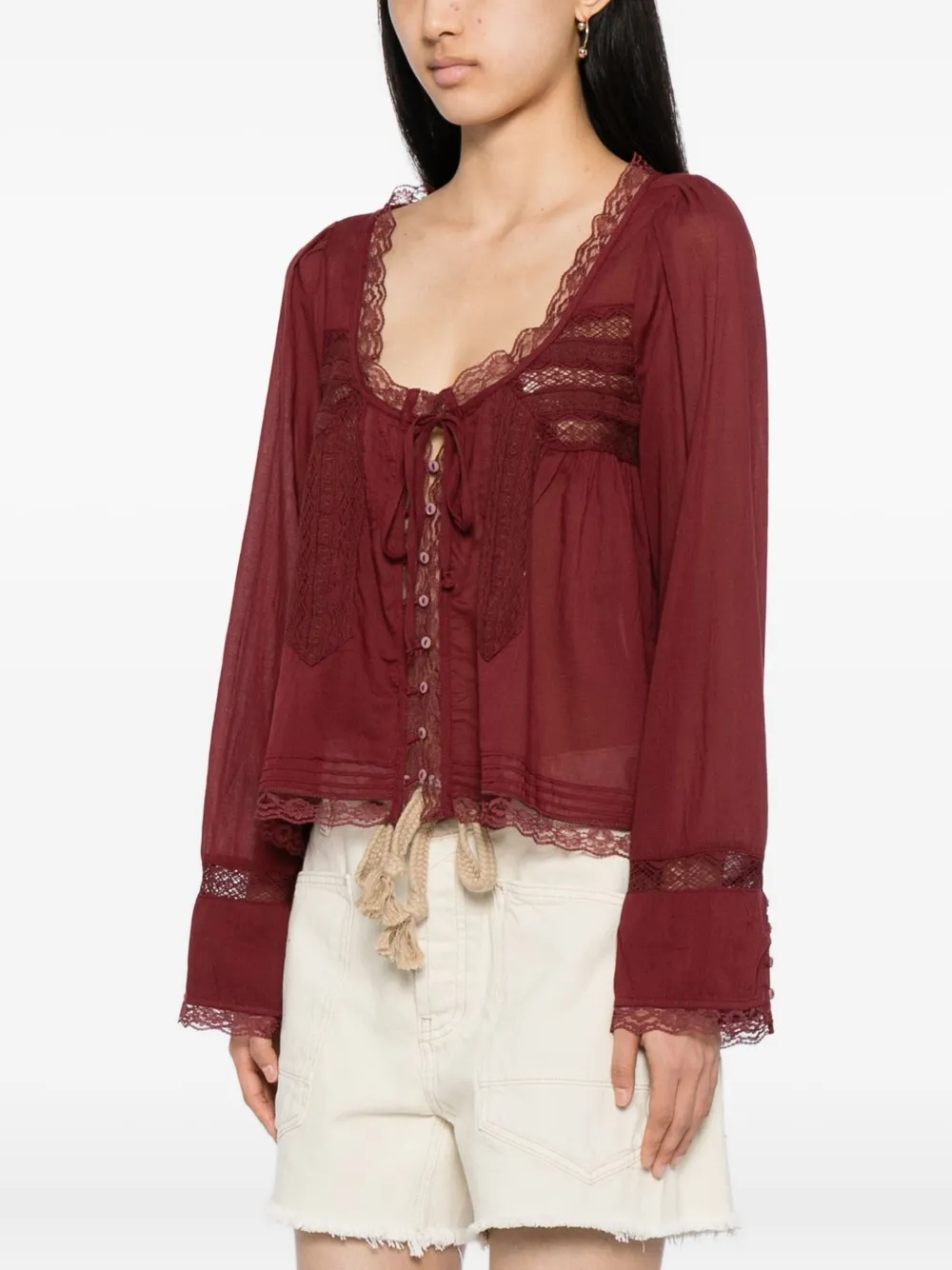 Free People Evermore blouse Rood