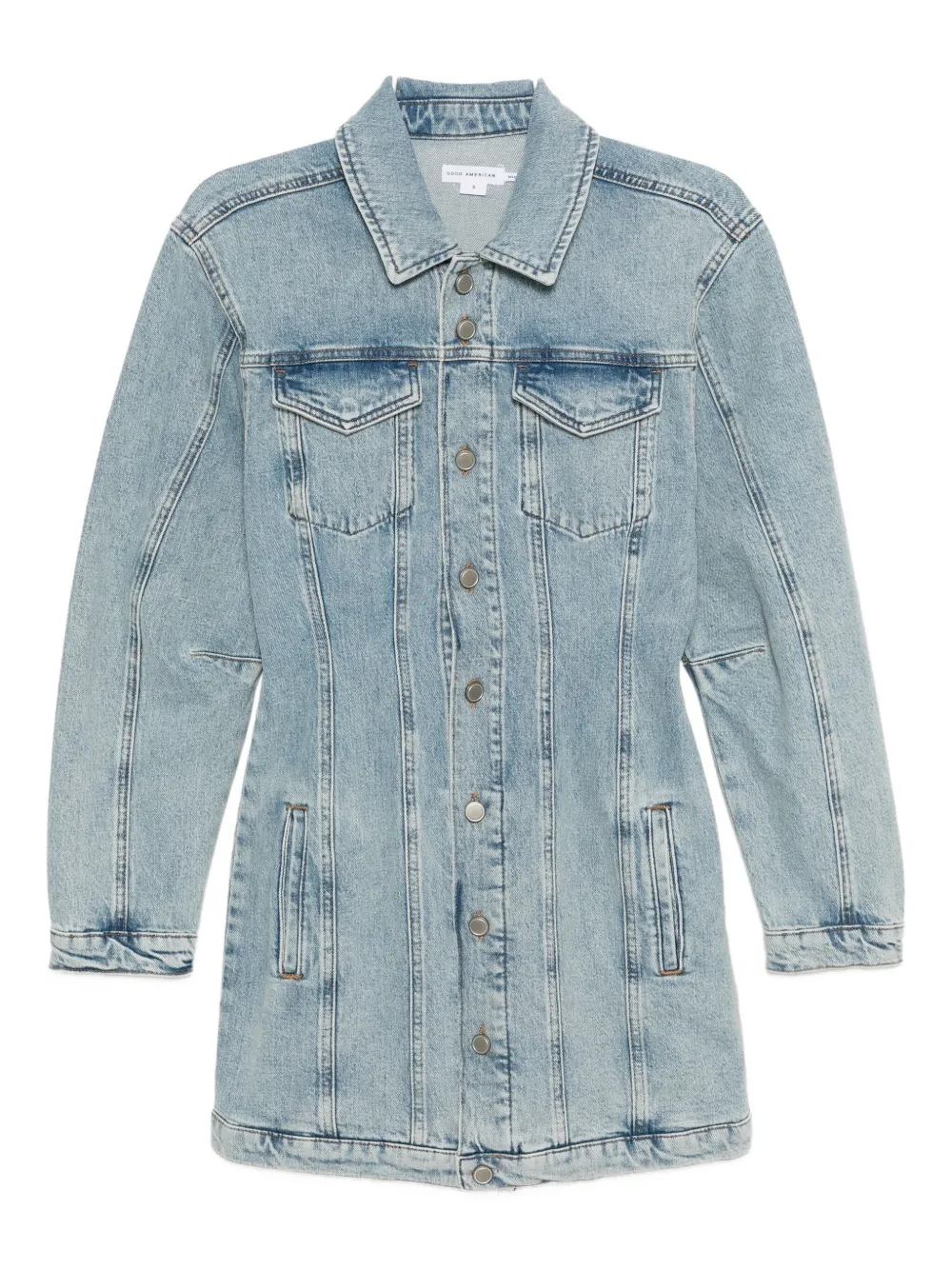 Good American barrel long-sleeved mini dress | Blue | Image 1