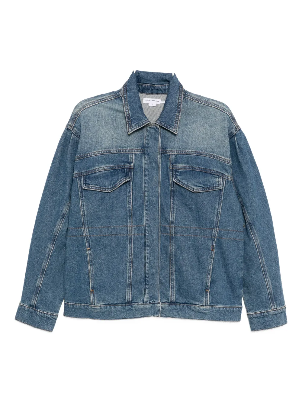 Good American Barrel-sleeve Denim Jacket In Blue