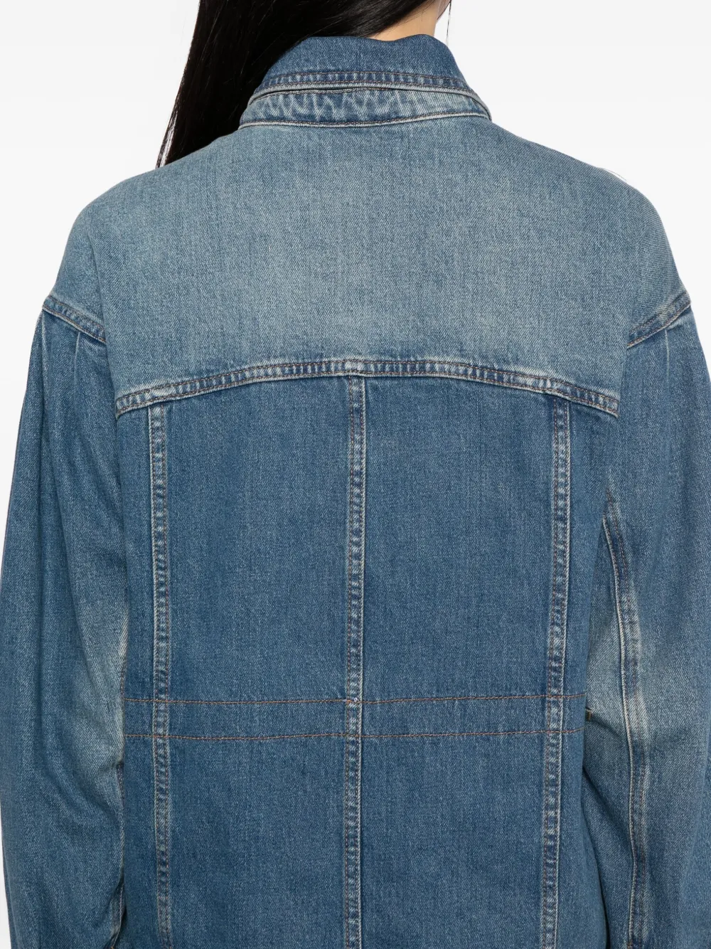 Good American Barrel-sleeve Denim Jacket In Blue