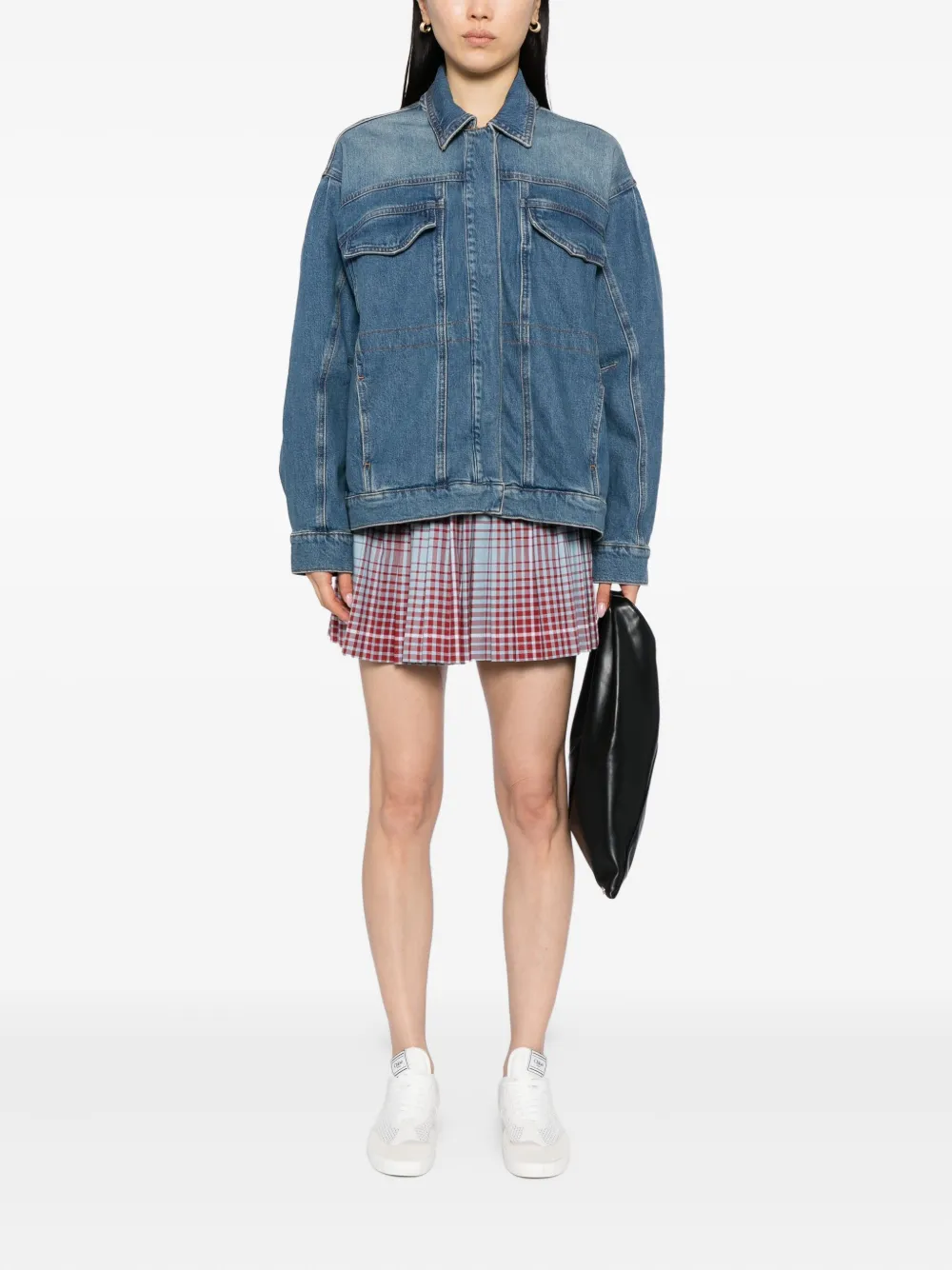 Good American Barrel-sleeve Denim Jacket In Blue