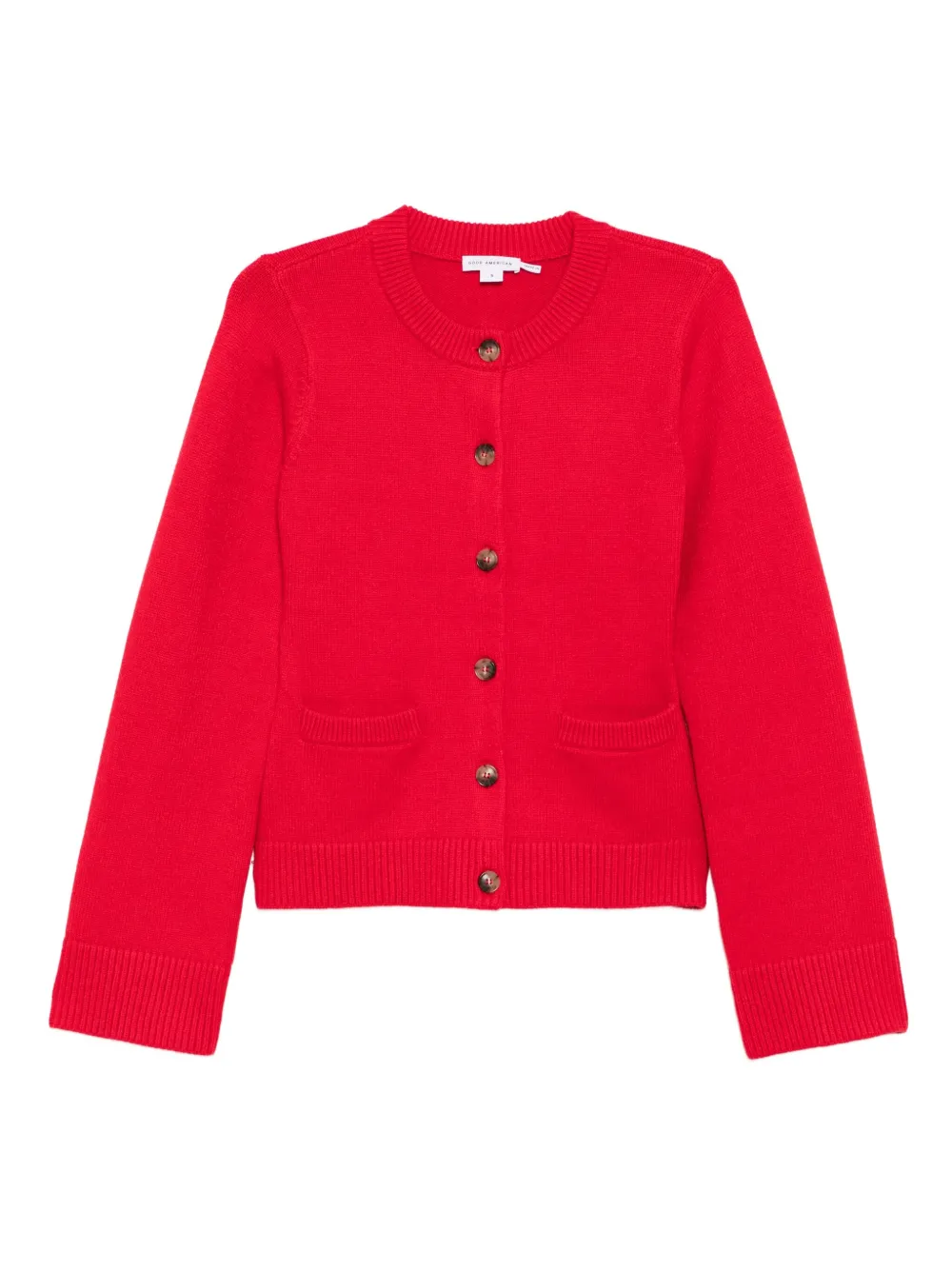 Good American crew-neck cardigan - Rosso