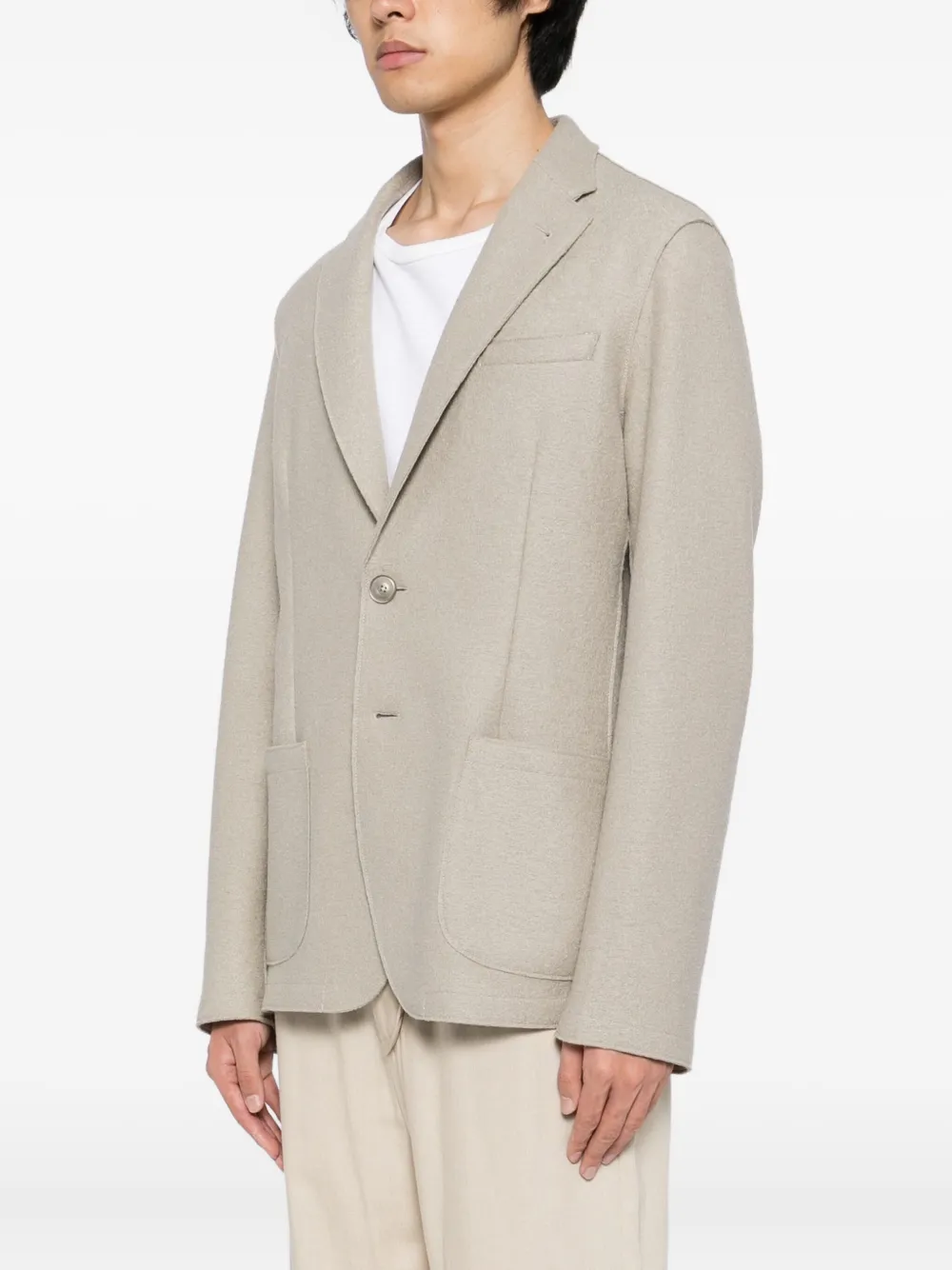 Herno Wool Blazer In Neutral