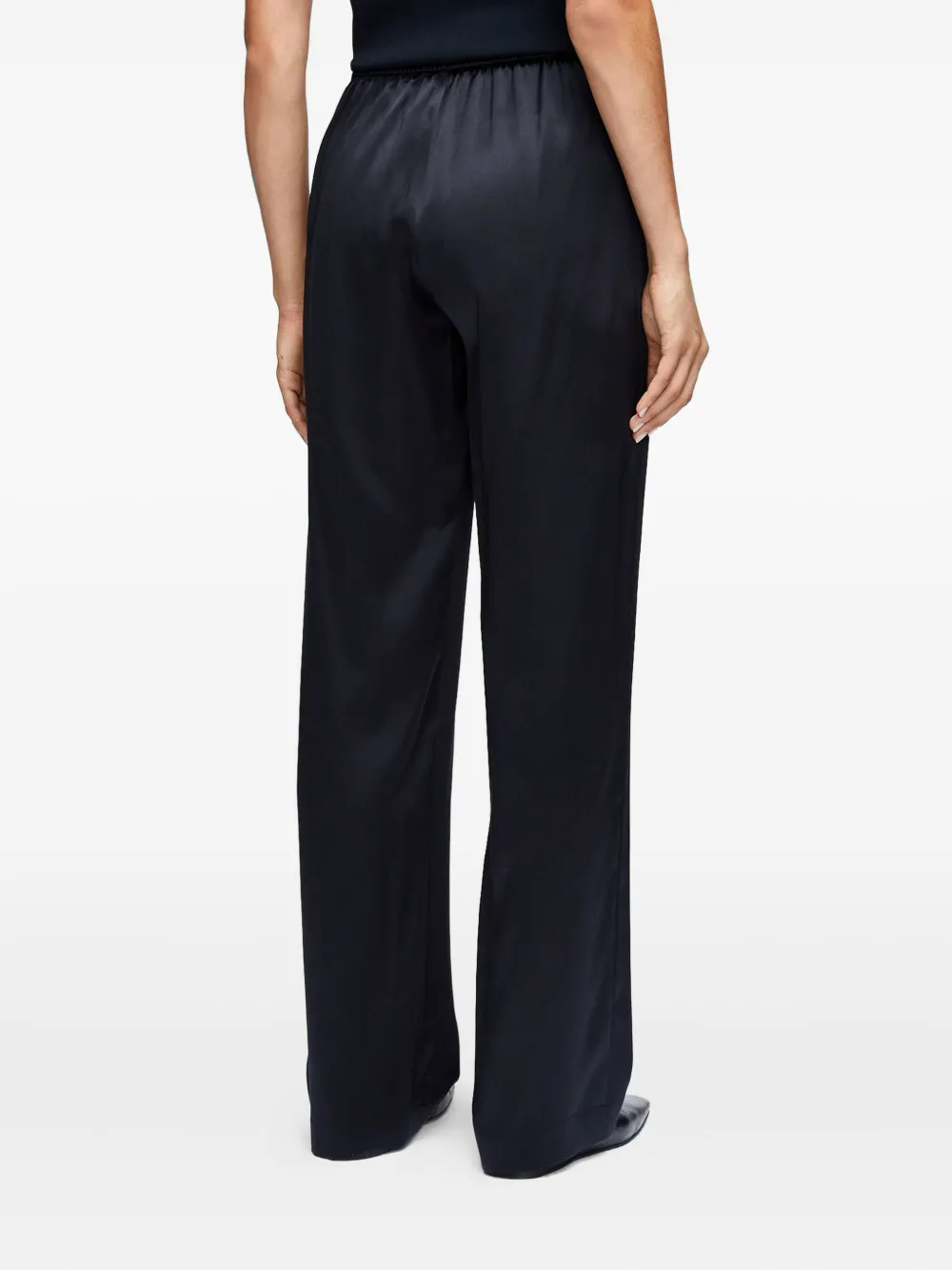 JOSEPH Sahel zijden en satijnen broek Zwart