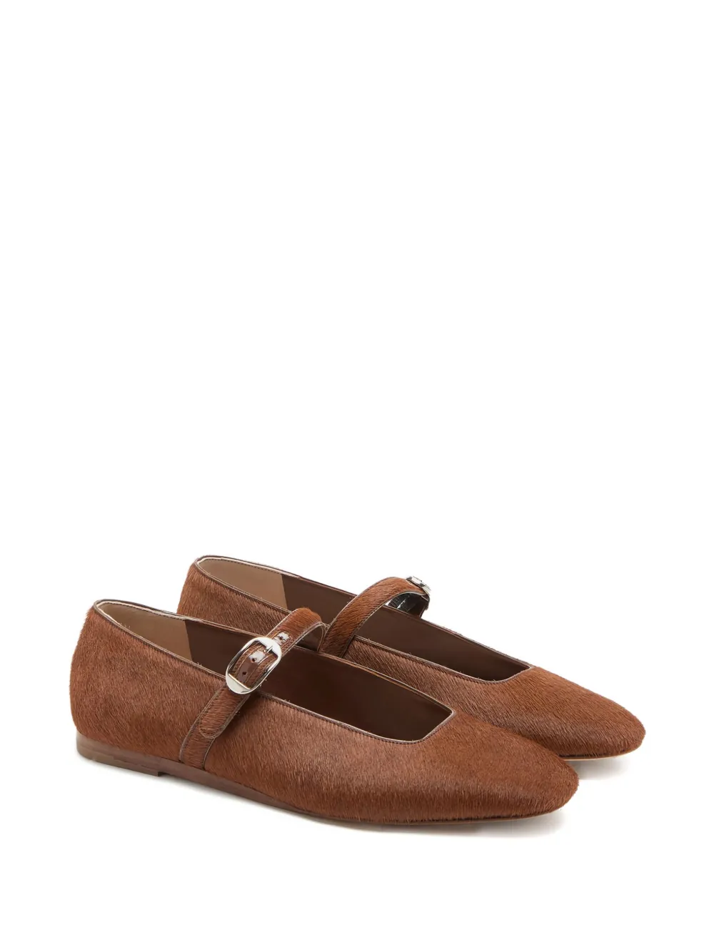 Le Monde Beryl Mary Jane Pony Hair Buckle Ballet Flats In Animal Print