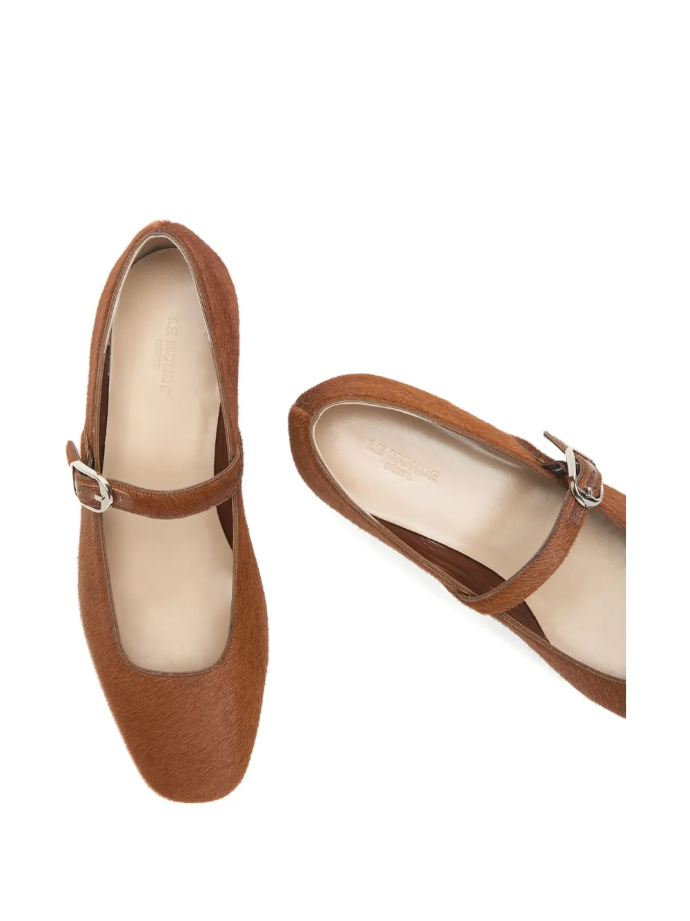 Le Monde Beryl Mary Jane Pony Hair Buckle Ballet Flats In Animal Print