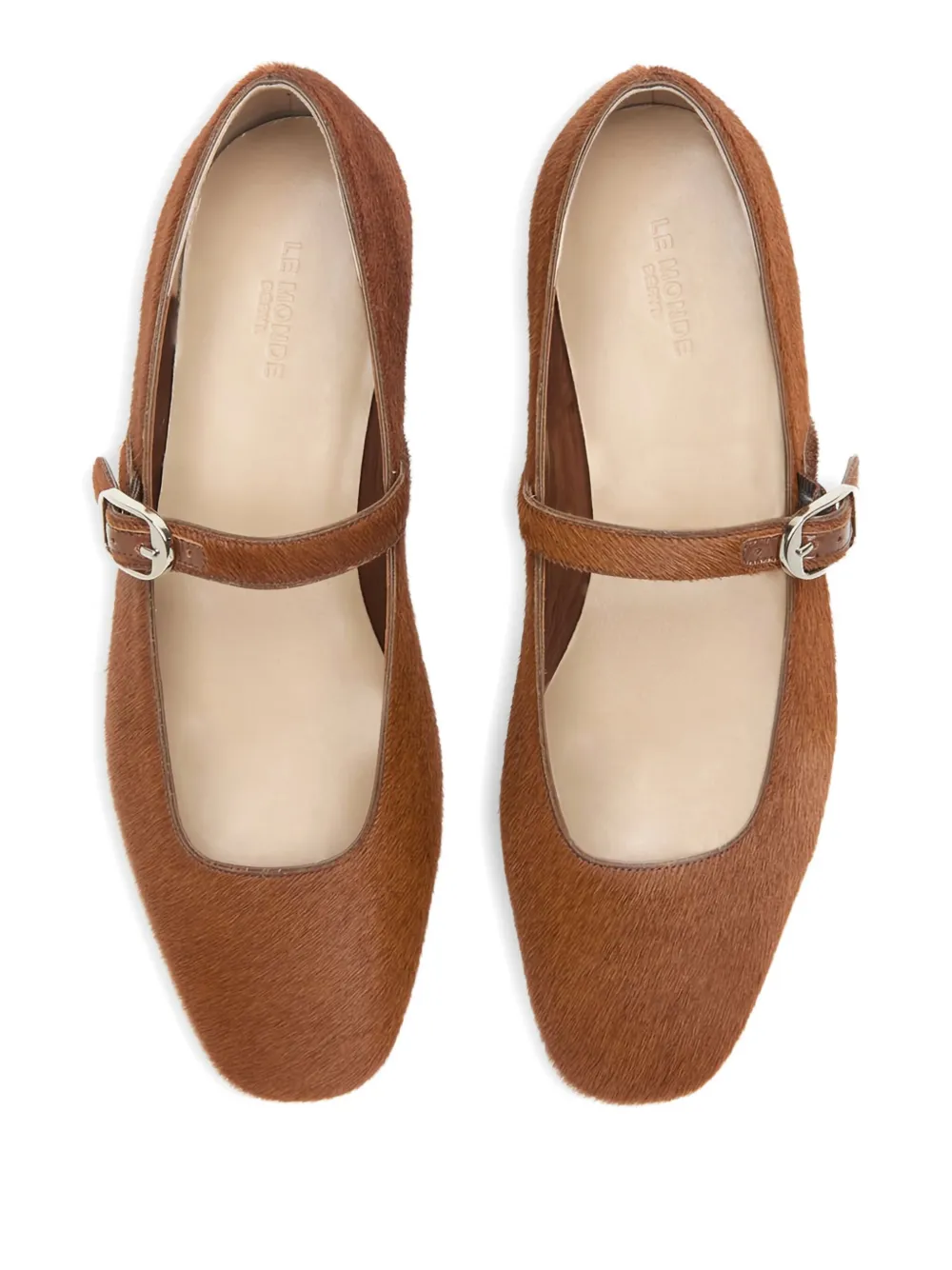 Le Monde Beryl Mary Jane Pony Hair Buckle Ballet Flats In Animal Print