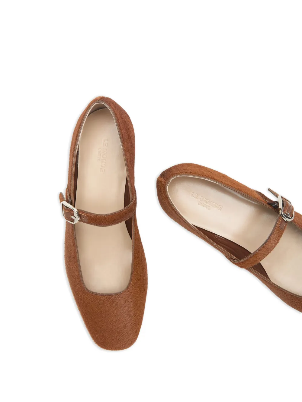 Le Monde Beryl Mary Jane ballerina's met gesp Bruin