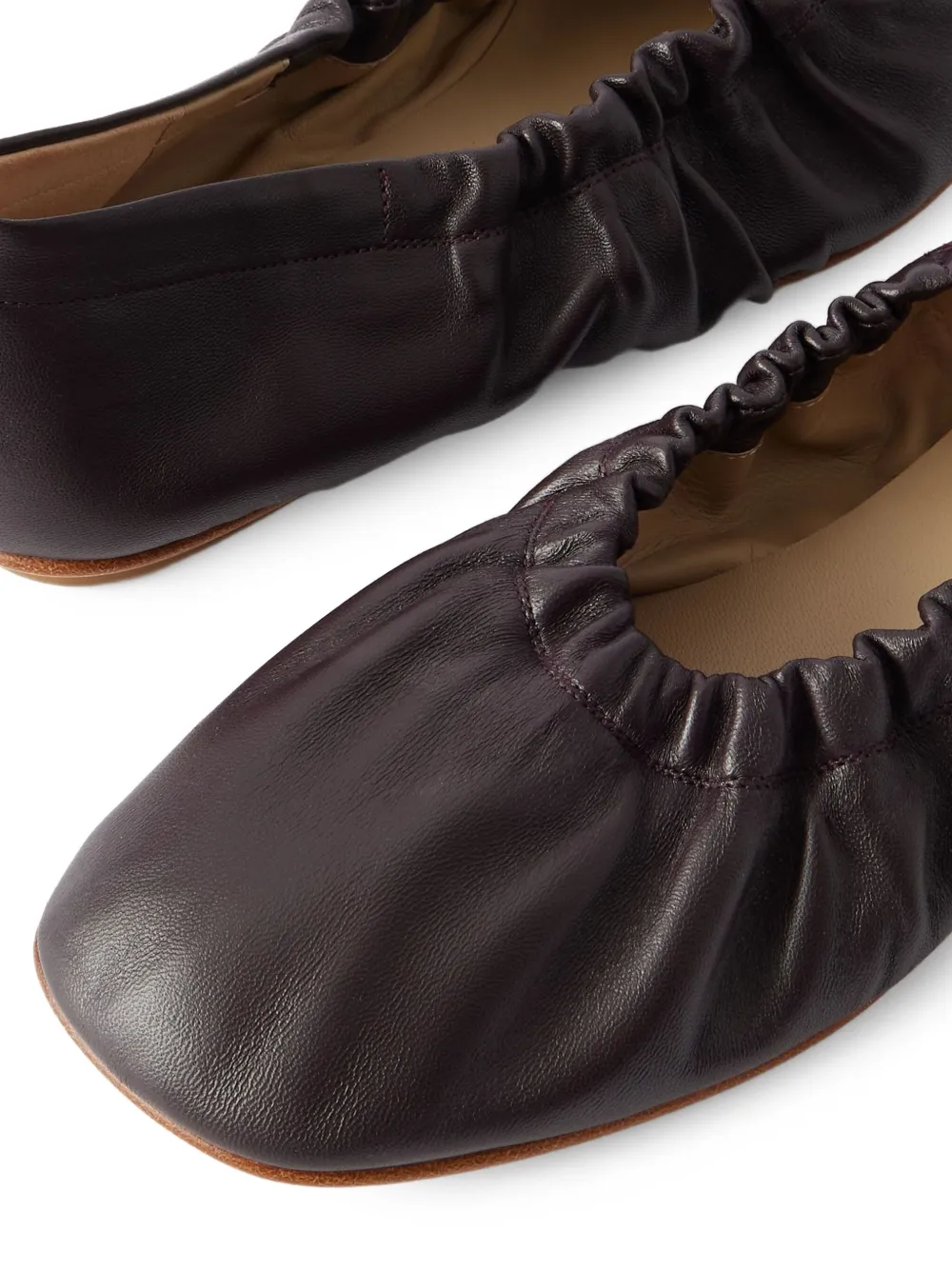 Le Monde Beryl Mica ballerina's met ruches Bruin