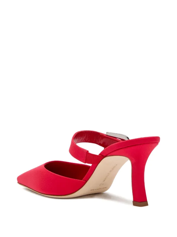 Manolo Blahnik Mule Jabita Com Salto 70mm | Vermelho | FARFETCH BR