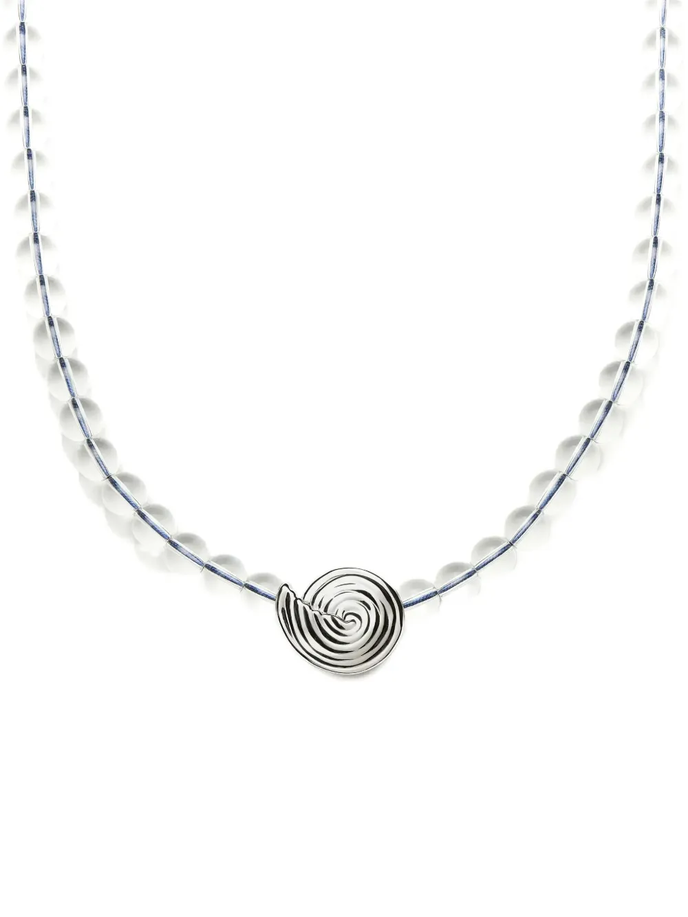 Missoma Kralenhalsketting met spiraalvormige hanger - Zilver