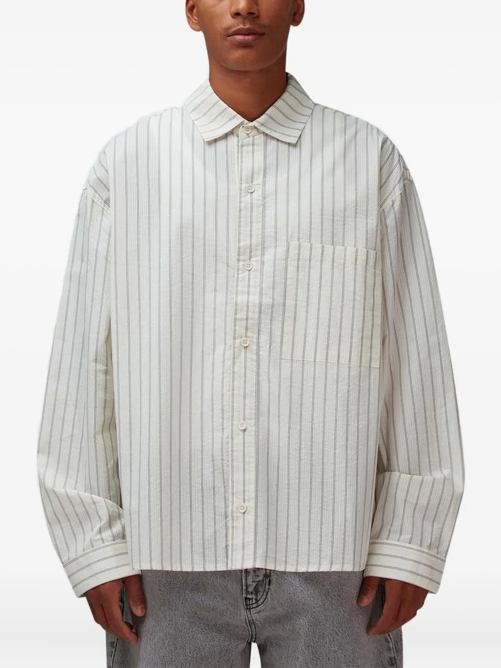 MKI Miyuki Zoku camisa con rayas estampadas | neutro | Image 1