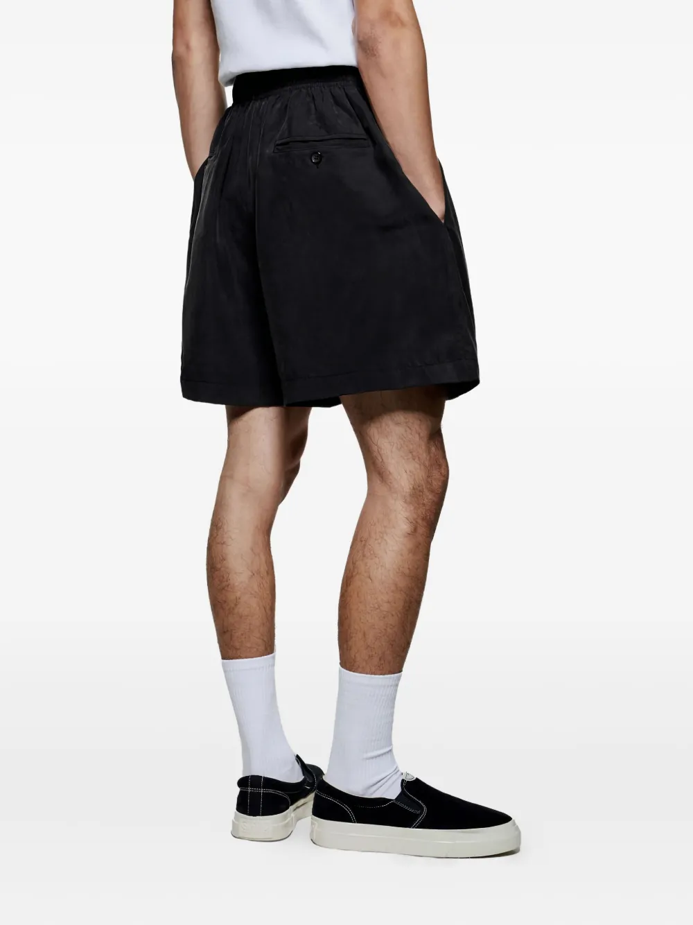 Mki Miyuki Zoku Sandwash Drawstring Shorts In Black