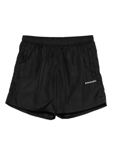 MKI Miyuki Zoku logo-embroidered swim shorts