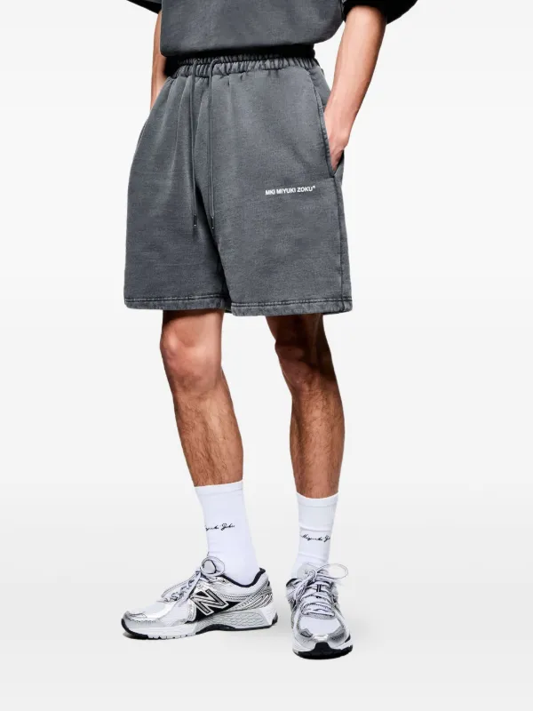 MKI Miyuki Zoku Miki logo-print Drawstring Shorts | Grey | FARFETCH ZA