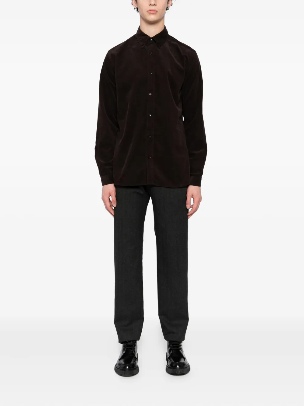 Oliver Spencer Brooks overhemd - Bruin