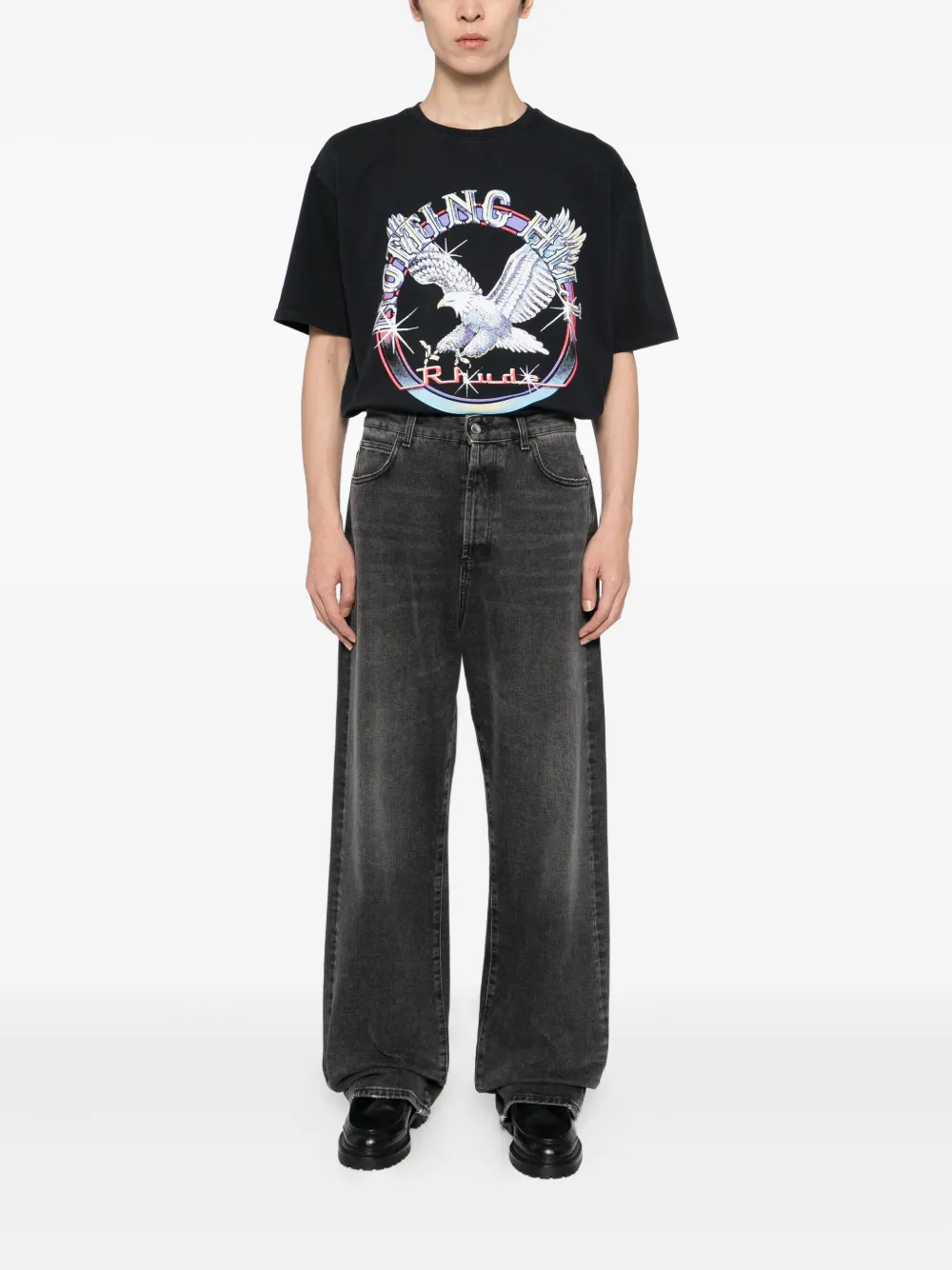 RHUDE Notting Hill Eagle T-shirt - Zwart