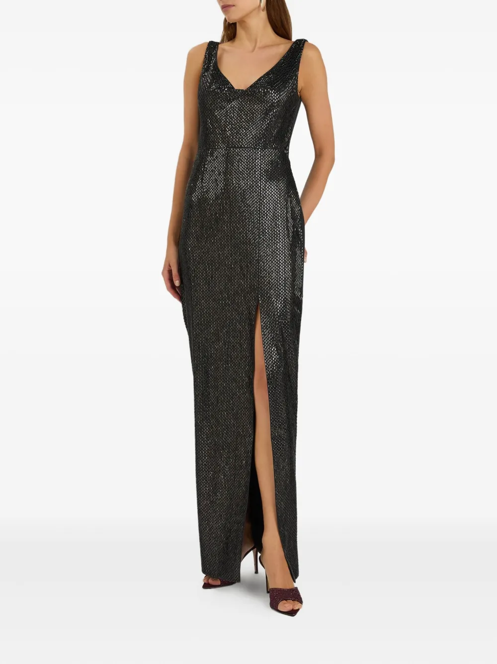 Roland Mouret Maxi-avondjurk met V-hals - Grijs
