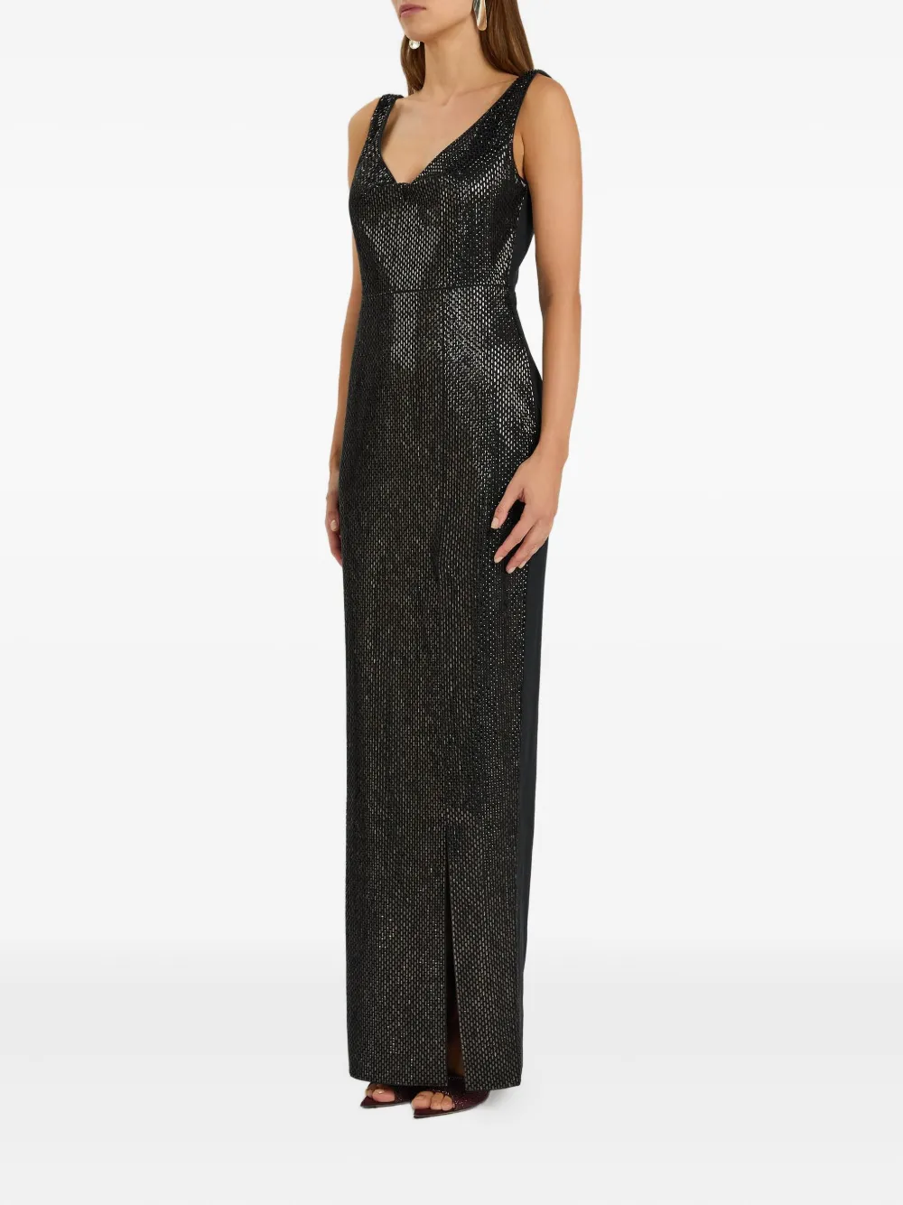 Roland Mouret Maxi-avondjurk met V-hals Grijs