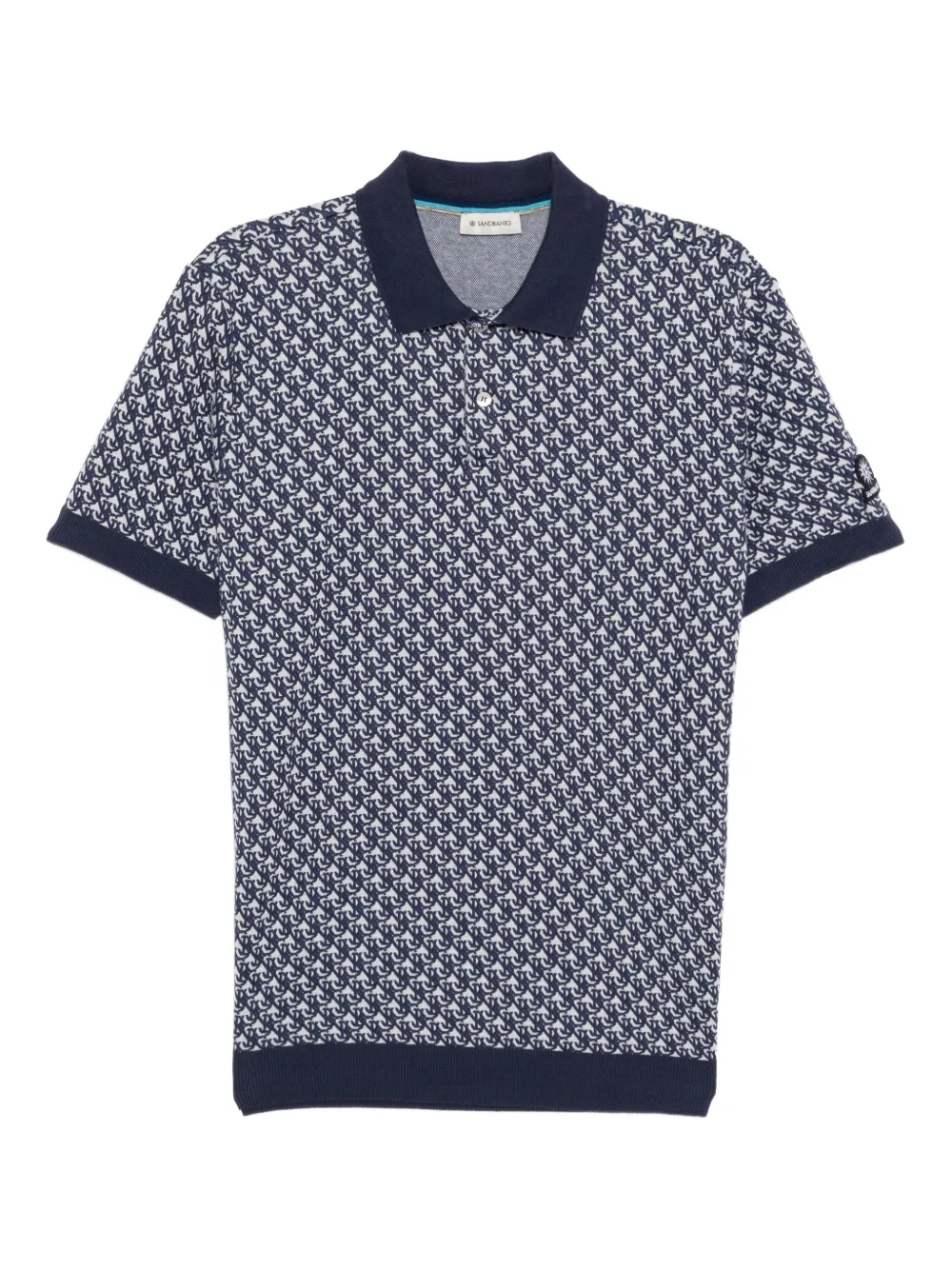 SANDBANKS jacquard-monogram polo shirt | Blue | Image 1